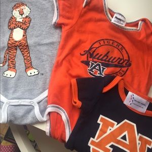 Three Baby Auburn Tigers Onesies